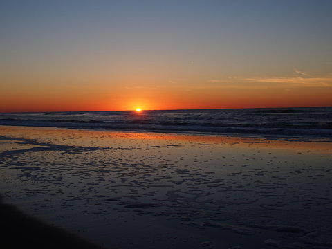 Sunset on a North Sea Beach in the Netherlands (Zandfoort aan Zee, November 2016)	