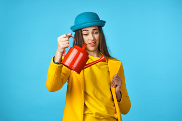 female construction worker with helmet