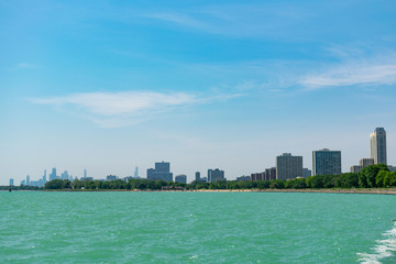 Lakefront Trail heading towards Downtown with the Distant Skyline