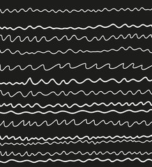 Hand drawn pattern with waves. Universal texture. Abstract background. Doodle for your design. Wallpaper for banners. Black and white illustration