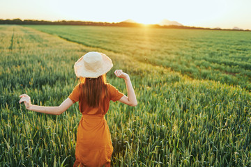 young woman in wheat field