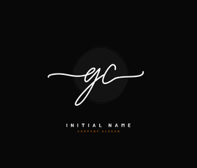 G C GC Beauty vector initial logo, handwriting logo of initial signature, wedding, fashion, jewerly, boutique, floral and botanical with creative template for any company or business.