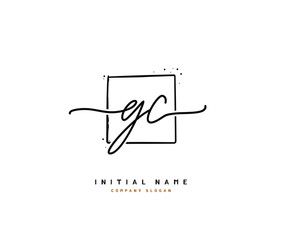 G C GC Beauty vector initial logo, handwriting logo of initial signature, wedding, fashion, jewerly, boutique, floral and botanical with creative template for any company or business.