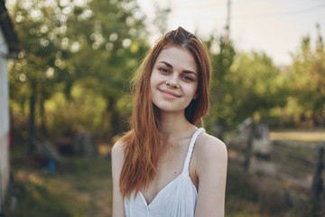 portrait of young woman in the park