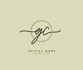 G C GC Beauty vector initial logo, handwriting logo of initial signature, wedding, fashion, jewerly, boutique, floral and botanical with creative template for any company or business.