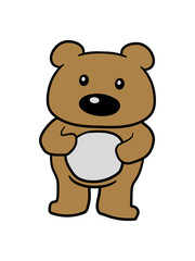 stehender süßer kleiner bär teddy bärchen kuscheltier grizzly spielzeug baby kind niedlich clipart comic cartoon design