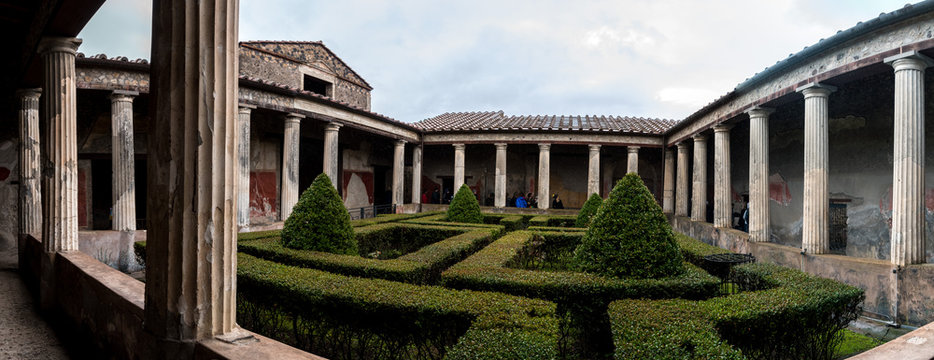 The Casa del Menandro in Pompeii, Italy also known as the House of Menander. It is one of the richest and most magnificent houses in ancient Pompeii in terms of architecture, decoration and size.