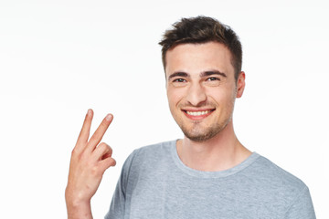 Naklejka premium young man pointing at you