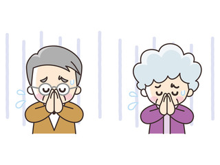 手を合わせてごめんなさい　シニア世代