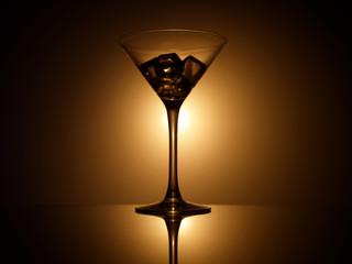 glass on black background