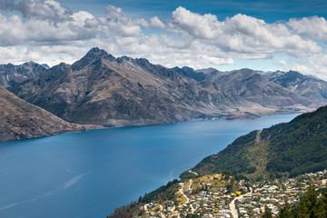 lake in the mountains, Queenstown Popular Travel Destination, New Zealand
