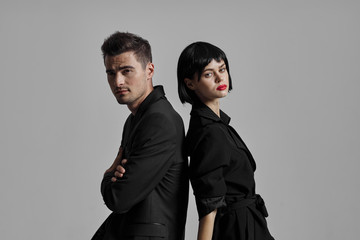 portrait of young man and woman