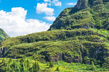Fototapeta premium Mountain slopes in summer. Gorny Altai, Russia
