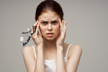 Fototapeta premium woman with perfect skin looking at camera