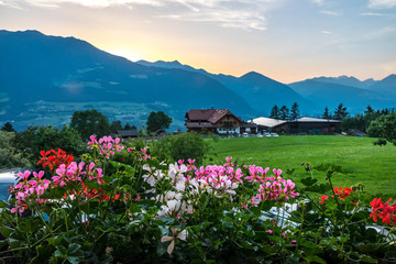 The flowers and villa of Brixen