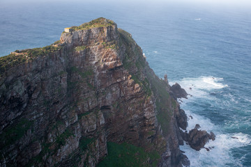 Cliff overlooking atlantic ocean in Cape town, South Africa