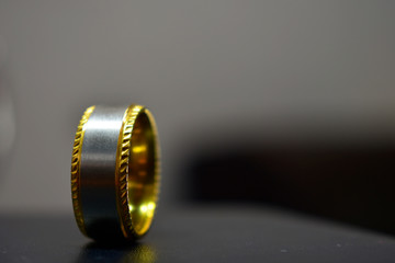 Fototapeta premium Two color ring Expensive luxury made of gold and white gold