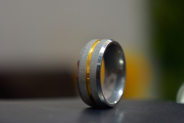 Two color ring Expensive luxury made of gold and white gold