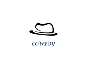 Cowboy hat logo template vector
