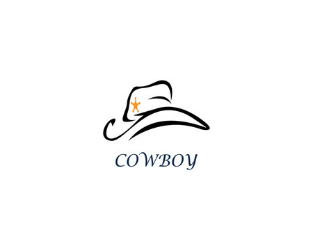 Cowboy hat logo template vector