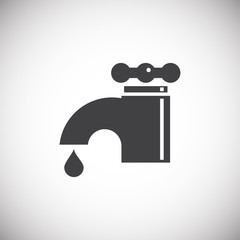 Faucet related icon on background for graphic and web design. Simple illustration. Internet concept symbol for website button or mobile app.