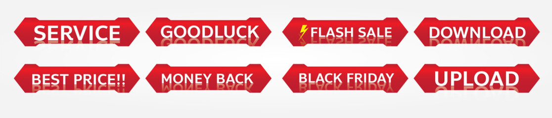 red banner promotion tag design for marketing