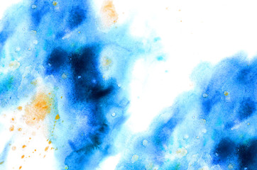 Abstract colorful watercolor background for graphic design, hand painted on paper