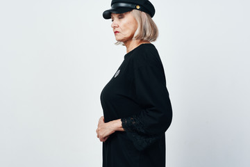 portrait of young woman in black hat