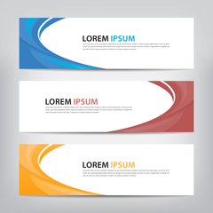 abstract wave banner template, vector illustration