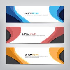 abstract wave banner template, vector illustration