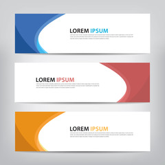 abstract wave banner template, vector illustration