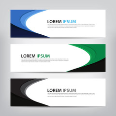 abstract wave banner template, vector illustration