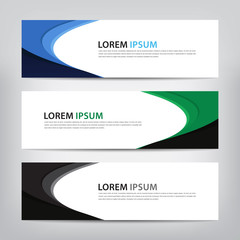 Naklejka premium abstract wave banner template, vector illustration