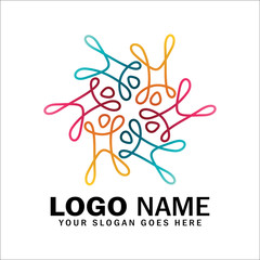 People foundation logo, Social relationship logo and icon, community associations, child adoption, humanitarian charity