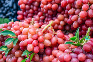 Fresh red grapes fruit  in  market,Thailand