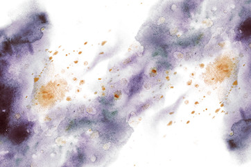 Abstract colorful watercolor background for graphic design, hand painted on paper