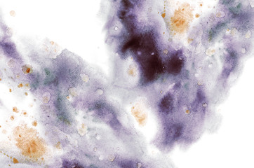 Abstract colorful watercolor background for graphic design, hand painted on paper