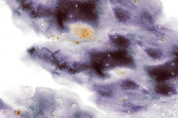 Abstract colorful watercolor background for graphic design, hand painted on paper