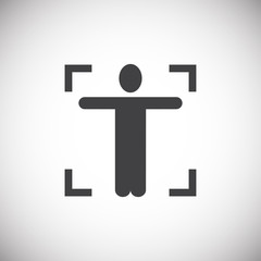 Human scanning related icon on background for graphic and web design. Simple illustration. Internet concept symbol for website button or mobile app.