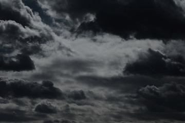 Dark gray cloudy sky background