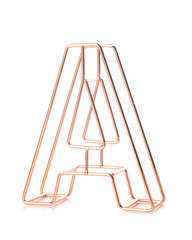 Metal letter A on white background