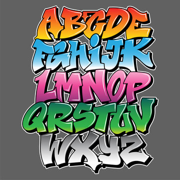 Graffiti style lettering text design