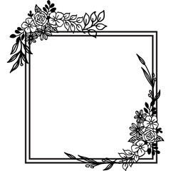 Cute wreath frame, invitation or greeting card design. Vector