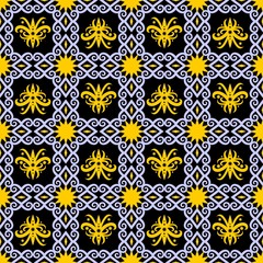 Seamless pattern of dayak ethnic batik. borneo motif style. powder blue color. vector design inspiration