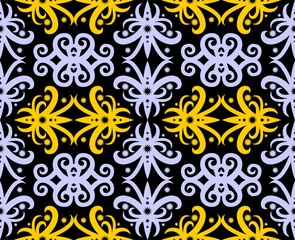 Seamless pattern of dayak ethnic batik. borneo motif style. powder blue color. vector design inspiration