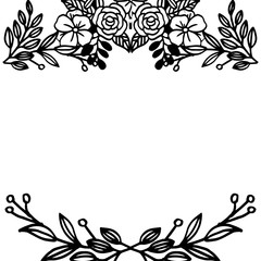 Template card, with floral frame decoration. Vector