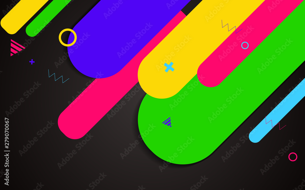Poster abstract colorful geometric rounded shapes vector background. minimal and modern flat layout design 
