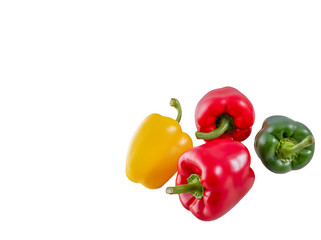 White background with sweet pepper