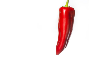 White background with red paprika