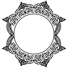 Isolated on a white backdrop, various elegant floral frames, for design wallpaper of cards. Vector